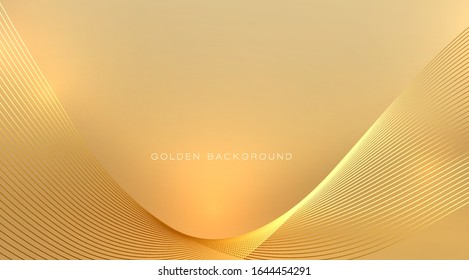 Abstract shiny color gold wave design element