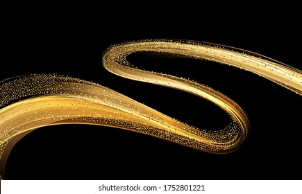 Abstract shiny color gold wave design element