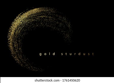 Abstract shiny color gold wave design element