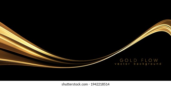 Abstract shiny color gold wave luxury background