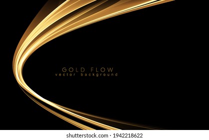 Abstract shiny color gold wave luxury background