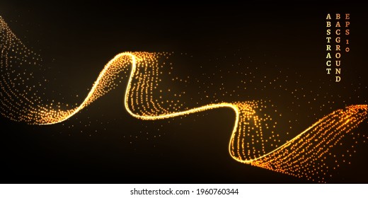 Abstract shiny color gold wave luxury background. Vector illustration