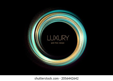 Abstract shiny color gold wave design element