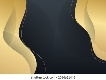 Abstract shiny color gold wave design element