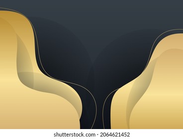 Abstract shiny color gold wave design element