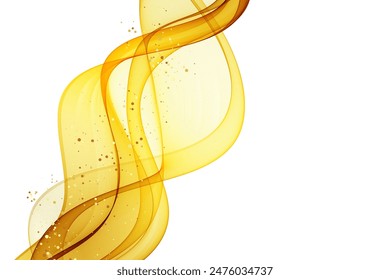 Abstract shiny color gold wave design element