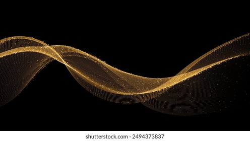 Abstract shiny color Gold wave design element