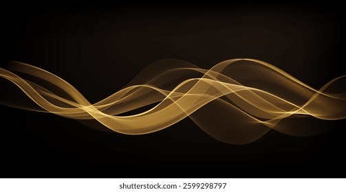 Abstract shiny color gold wave luxury background