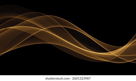 Abstract shiny color gold wave luxury background