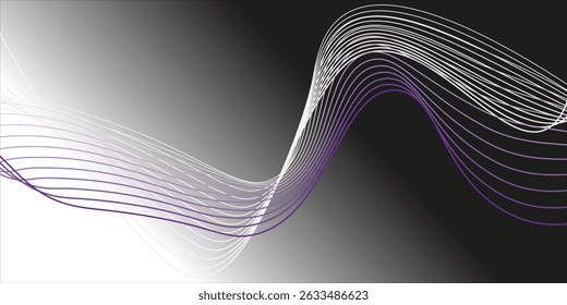 Abstract shiny color gold wave light effect vector illustration. Magic golden luminous glow design element on dark background, vector illustration