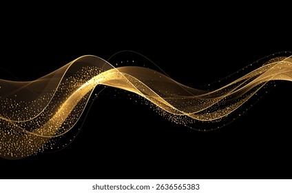 Abstract shiny color gold wave design element.Abstract shiny color gold wave design element. Vector illustration. Merry Christmas and Happy New Year Background. BG for invitation and greeting card