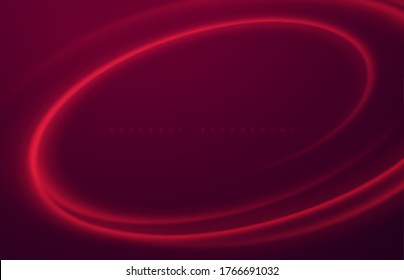 Abstract shiny color red wave design element with on dark background. Vector illustration EPS10