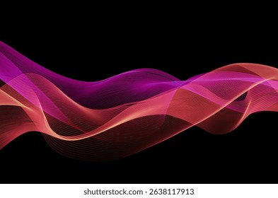 Abstract shiny color red wave background