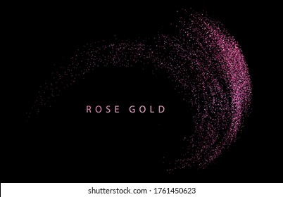 Abstract shiny color rose gold wave design element