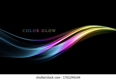 Abstract shiny color spectrum wave design element