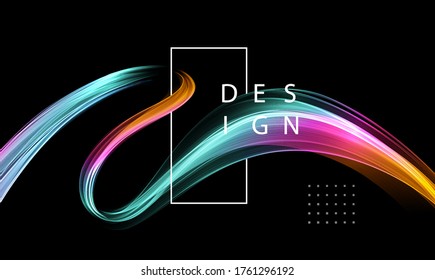 Abstract shiny color spectrum wave design element