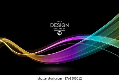 Abstract shiny color spectrum wave design element