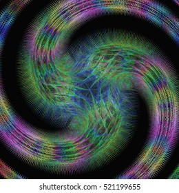 Abstract shiny colorful fractal spiral background
