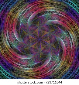 Abstract shiny colorful fractal spiral design background