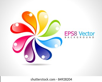 abstract shiny colorful rainbow based drops vector illustration