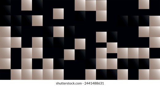 Abstract shiny dark gradient square geometric shapes background. Modern simple geometric vector design. Luxurious and elegant geometric shape graphic elements. vector eps10