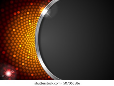 Resumen de diseño brillante de parpadeo con olas de plata y fondo negro. Ilustración vectorial de arte brillante