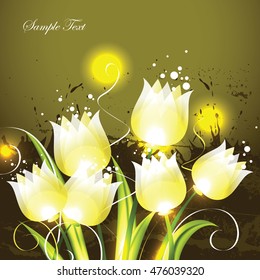 Abstract Shiny Floral Background.