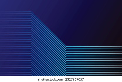 Abstract shiny geometric shape on dark blue background with lines stripe. Modern graphic design. Futuristic technology concept. Suit for poster, cover, banner, brochure, website, flyer, vector art