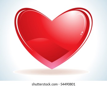abstract shiny glossy red heart vector illustration