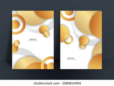 Abstract shiny gold background cover design set. Golden lines with white gradient color combination for banner, poster, flier, presentation, wedding card, luxury invitation and much more
