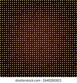 Abstract shiny gold dotted texture. Stylish halftone Christmas party background. Design with dynamic disco feel. Bright circular gradient bg. Elegant layouts. Vector illustration. EPS 10.