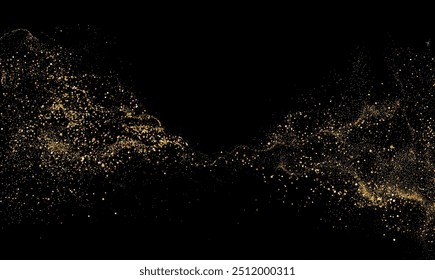 Abstract shiny gold glitter design element. For New Year, Merry Christmas greeting card design