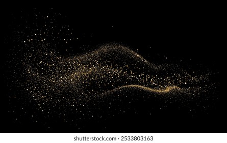 Abstract shiny gold glitter design element. For New Year, Merry Christmas greeting card design