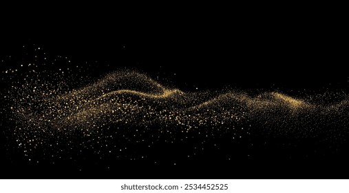 Abstract shiny gold glitter design element. For New Year, Merry Christmas greeting card design