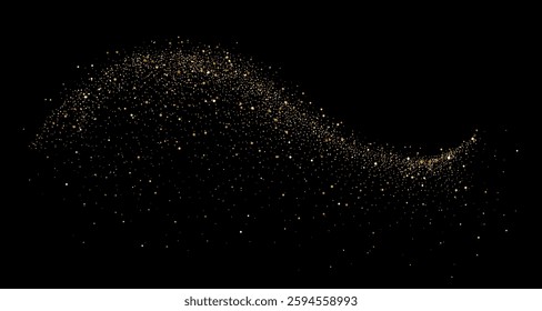 Abstract shiny gold glitter design element. For New Year, Merry Christmas greeting card design