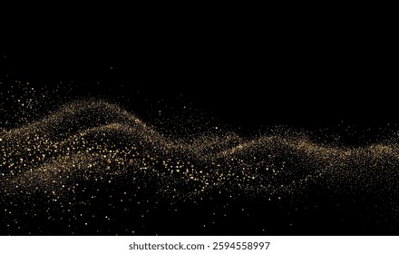 Abstract shiny gold glitter design element. For New Year, Merry Christmas greeting card design