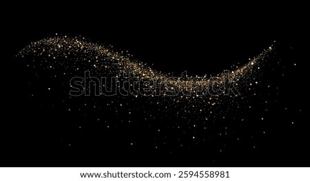 Abstract shiny gold glitter design element. For New Year, Merry Christmas greeting card design
