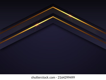 Resumen Líneas doradas brillantes Diagonal Superposición lujosa Marina Oscura Fondo púrpura con espacio para texto
