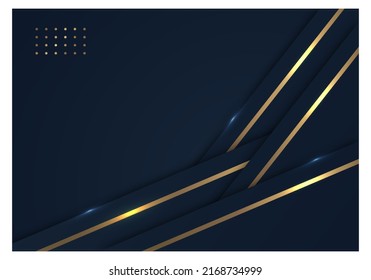 Abstrakte glänzende Goldlinien diagonale Überlappung luxuriöser dunkler, violetter Hintergrund mit Kopienraum für Text