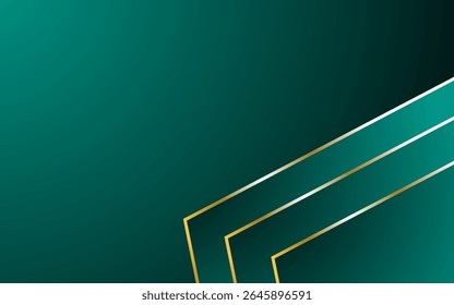 Líneas de oro brillantes Abstractas Diagonal Superposición Lujoso Fondo Verde Oscuro con Espacio para texto para texto