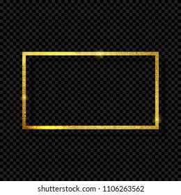 Abstract Shiny Golden Frame  Luxury  on Transparent Background. Vector Illustration EPS10