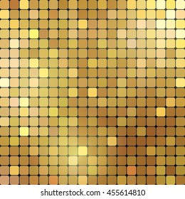 Abstract shiny golden mosaic background. Vector illustration.