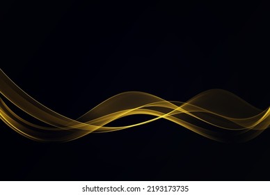 Abstract, shiny golden wave design element. flowing stream golden color wave.