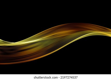 Abstract shiny golden wave design element,gold glitters flow of transparent swirl wave.