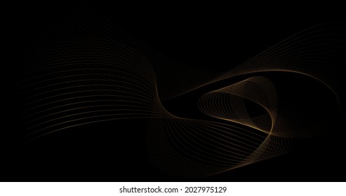 Abstrakter, glänzender Hintergrund mit goldenen Wellen.