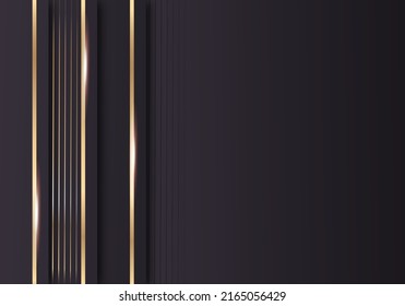 Abstrakter, glänzender, glänzender goldener Linien, diagonaler Overlap, luxuriöser dunkler Hintergrund mit Kopienraum für Text