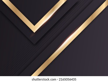 Abstract Shiny Gradient Gold Lines Diagonal Overlap Luxurious Dark Background with Copy Space for Text