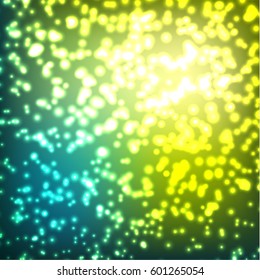 Abstract shiny green and blue background with sparkles