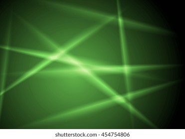 Abstract shiny green glowing stripes layout design. Vector lines background illustration
