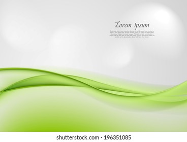 Abstract shiny green waves vector background